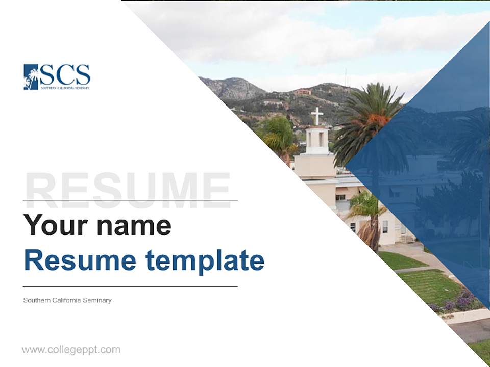 Southern California Seminary Resume PPT Template4:3 ratio PPT effect preview image5