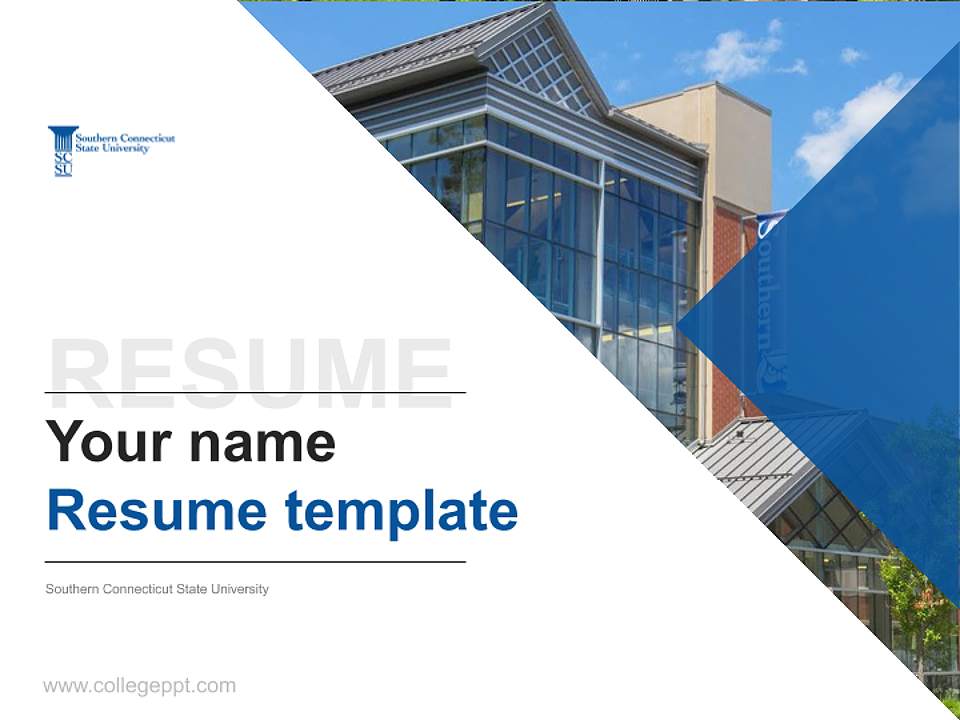 Southern Connecticut State University Resume PPT Template4:3 ratio PPT effect preview image5