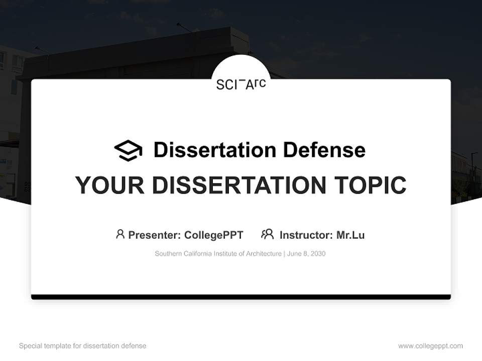 Southern California Institute of Architecture Graduation Thesis Defense PPT Template4:3 ratio PPT effect preview image7