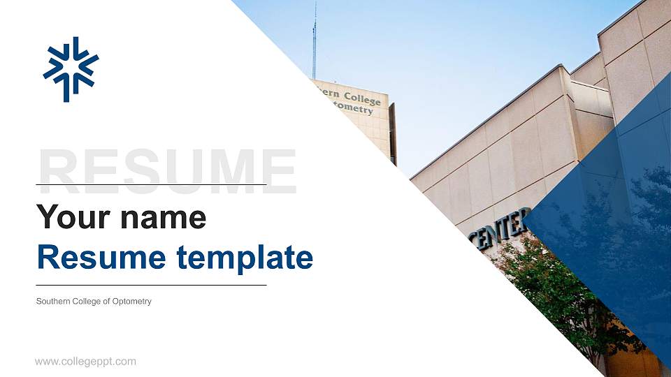 Southern College of Optometry Resume PPT Template16:9 ratio PPT effect preview image
