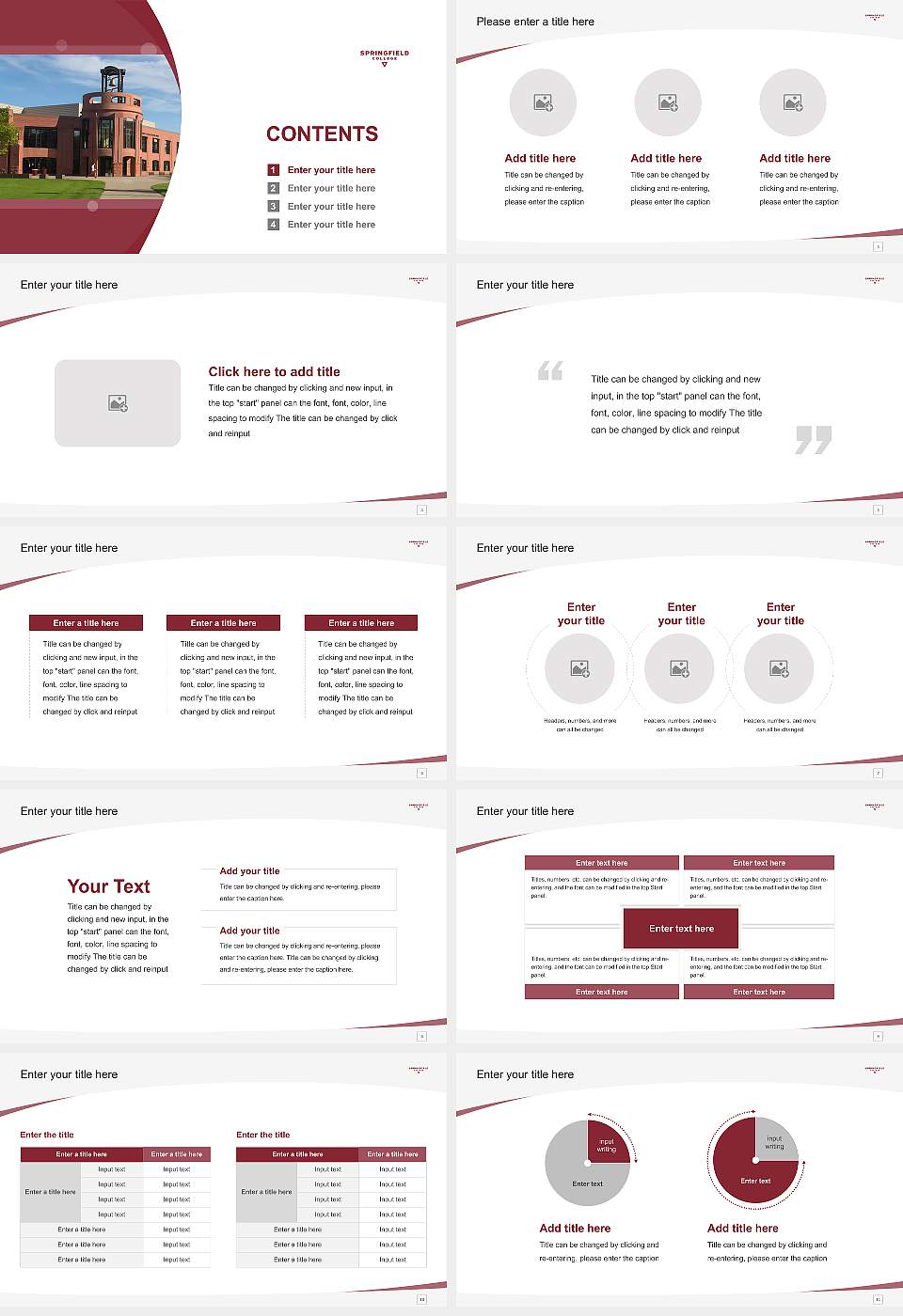 Springfield College Course/Courseware Creation PPT Template16:9 ratio PPT effect preview image2