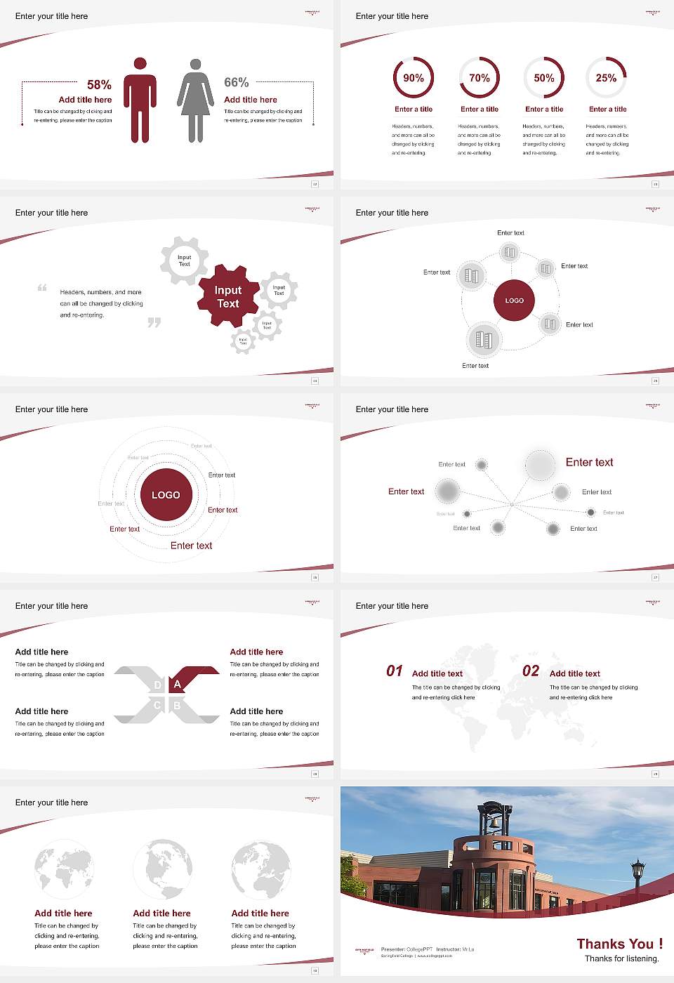 Springfield College Course/Courseware Creation PPT Template16:9 ratio PPT effect preview image4