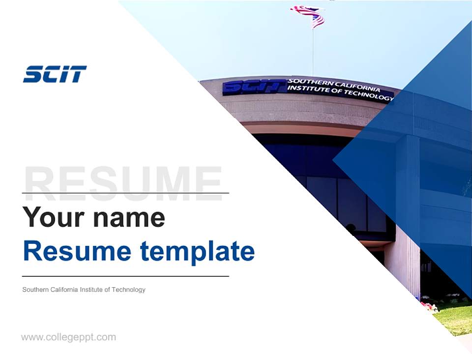 Southern California Institute of Technology Resume PPT Template4:3 ratio PPT effect preview image5