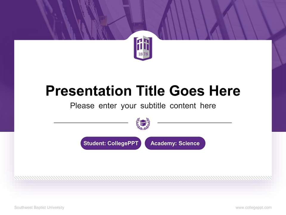 Southwest Baptist University National Scholarship Defense PPT Template4:3 ratio PPT effect preview image4
