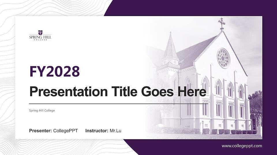 Spring Hill College Academic Presentation/Research Findings Report PPT Template16:9 ratio PPT effect preview image