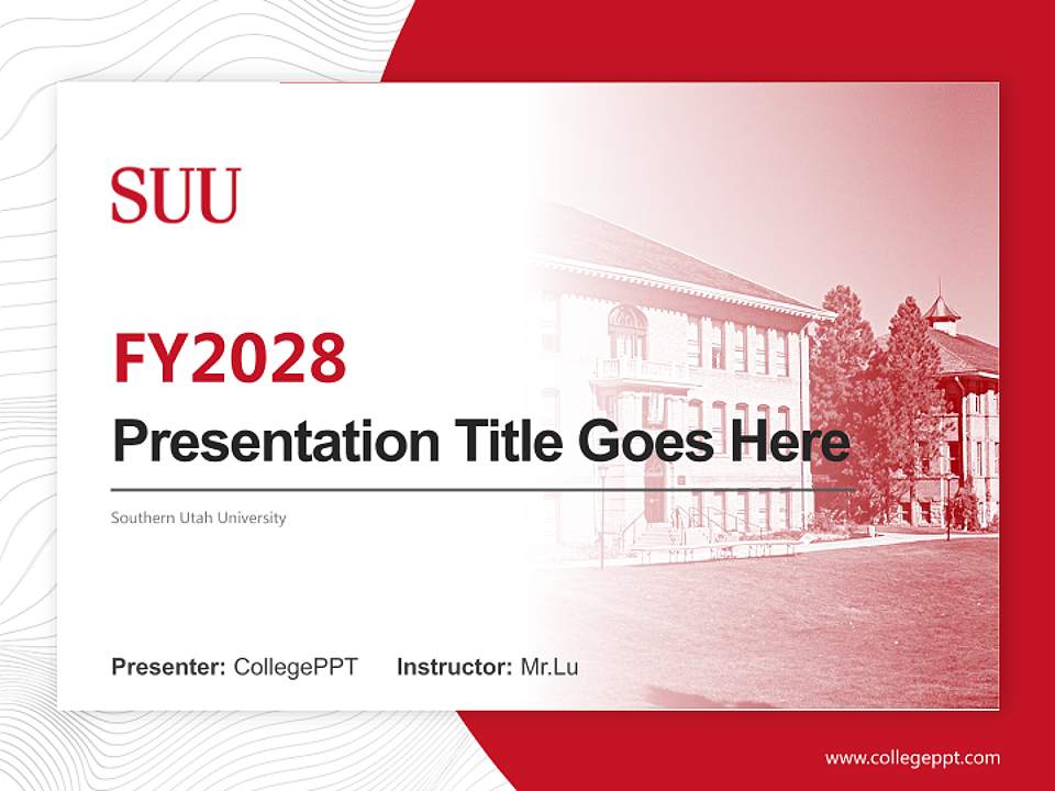 Southern Utah University Academic Presentation/Research Findings Report PPT Template4:3 ratio PPT effect preview image5