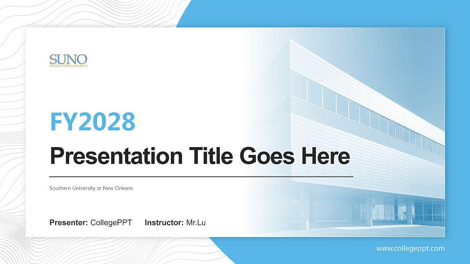 Southern University at New Orleans Academic Presentation/Research Findings Report PPT Template16:9 ratio PPT effect preview image