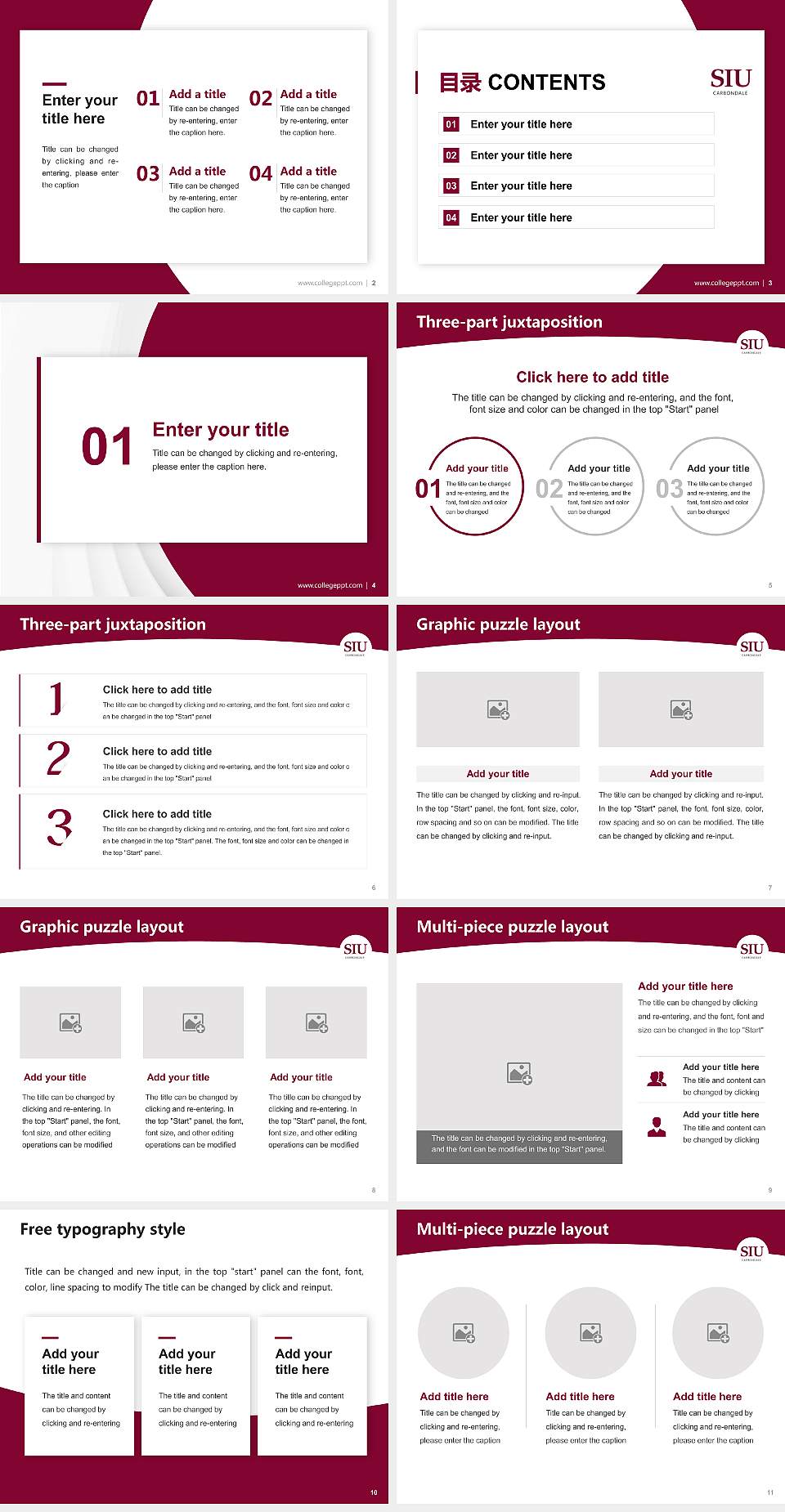 Southern Illinois University-Carbondale Academic Presentation/Research Findings Report PPT Template4:3 ratio PPT effect preview image2