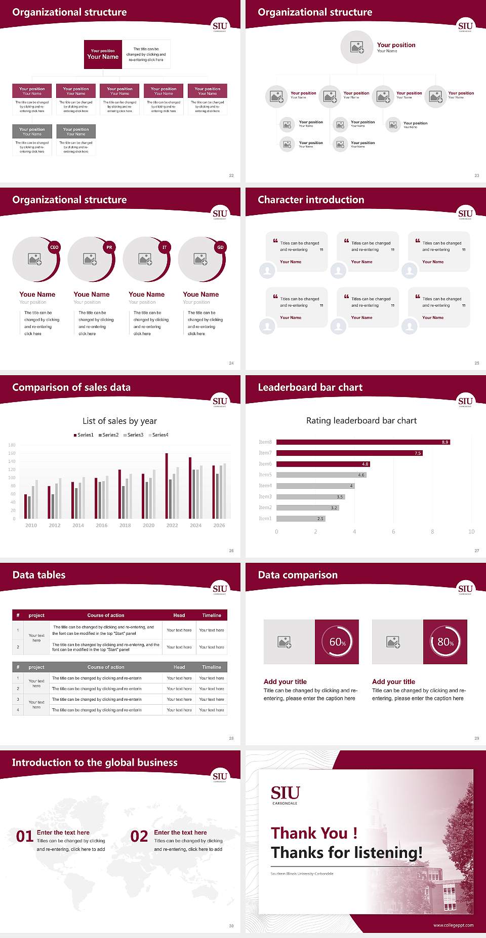 Southern Illinois University-Carbondale Academic Presentation/Research Findings Report PPT Template4:3 ratio PPT effect preview image4