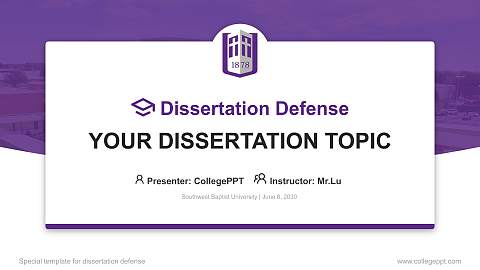 Southwest Baptist University Graduation Thesis Defense PPT Template