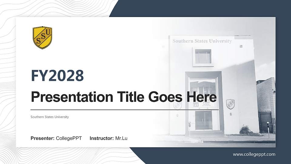Southern States University Academic Presentation/Research Findings Report PPT Template16:9 ratio PPT effect preview image