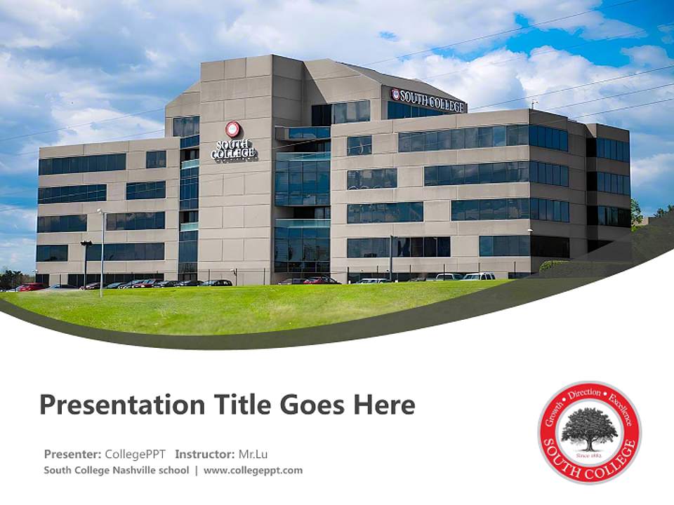 South College Nashville school Course/Courseware Creation PPT Template4:3 ratio PPT effect preview image5