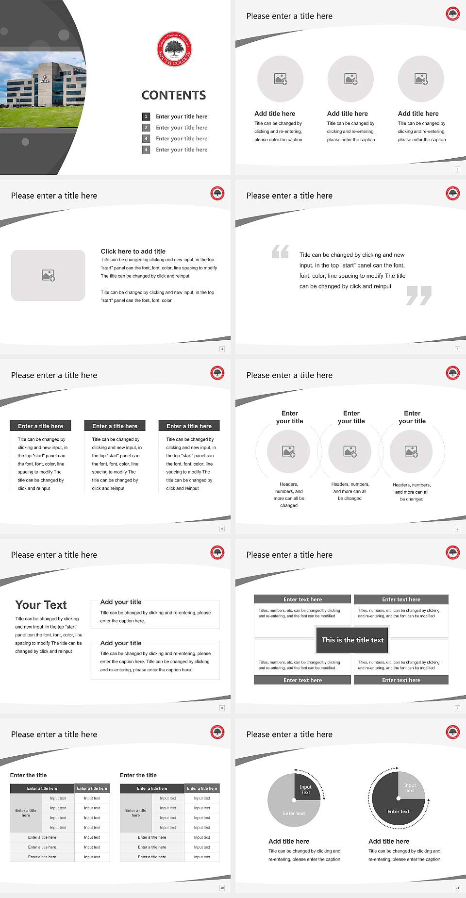 South College Nashville school Course/Courseware Creation PPT Template4:3 ratio PPT effect preview image2