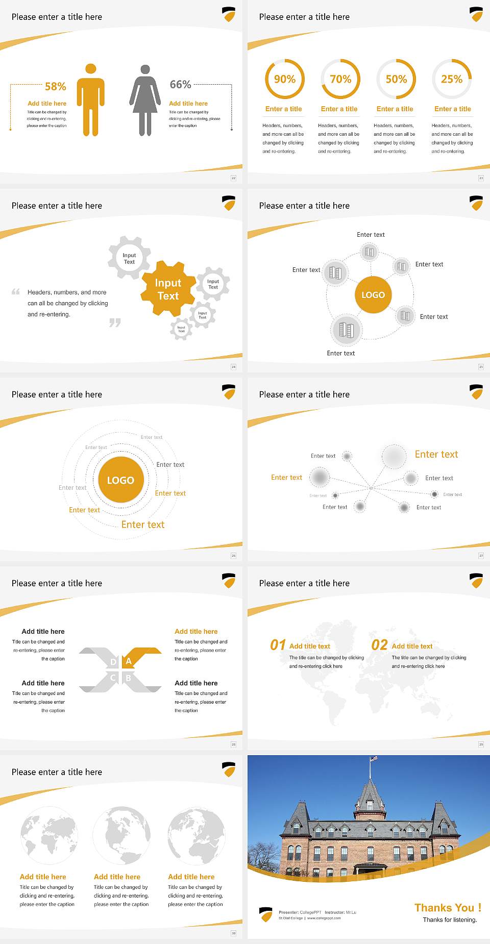 St Olaf College Course/Courseware Creation PPT Template4:3 ratio PPT effect preview image4