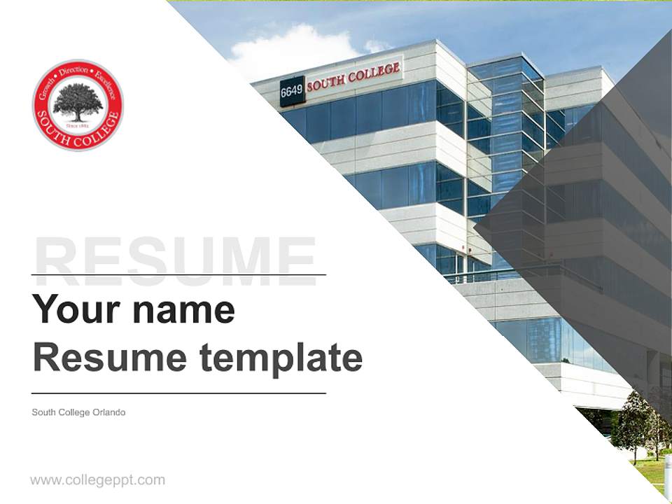 South College Orlando Resume PPT Template4:3 ratio PPT effect preview image5