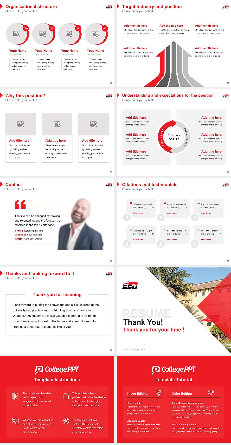 Southeastern University Resume PPT Template4:3 ratio PPT effect preview image4