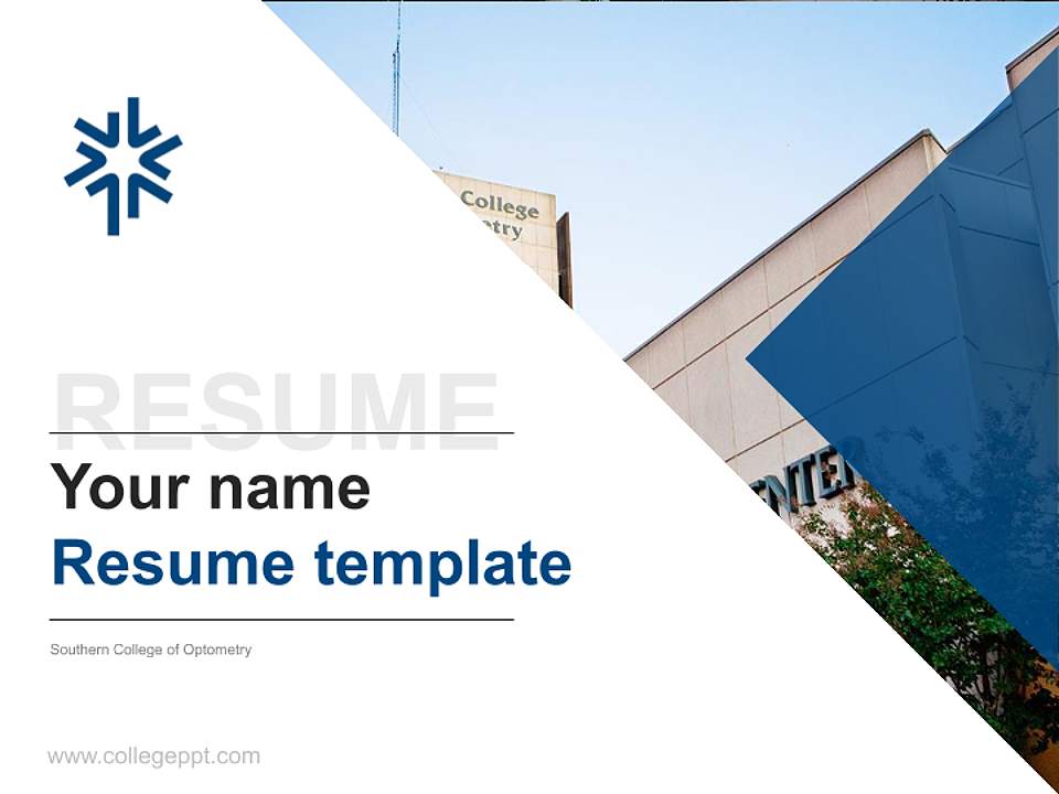 Southern College of Optometry Resume PPT Template4:3 ratio PPT effect preview image5