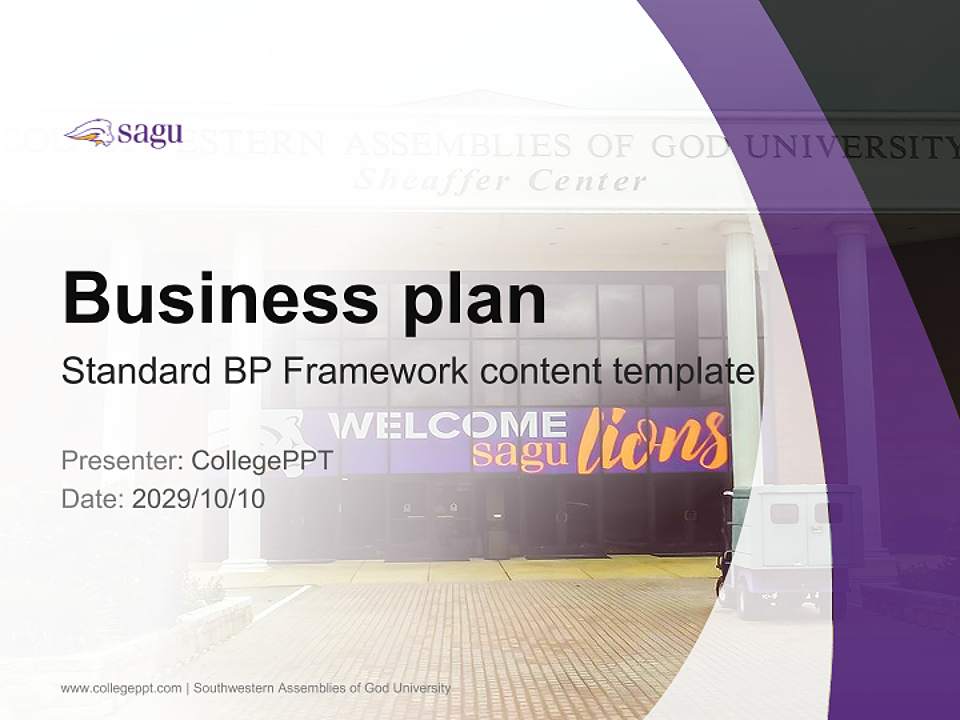 Southwestern Assemblies of God University Competition/Entrepreneurship Contest PPT Template4:3 ratio PPT effect preview image9