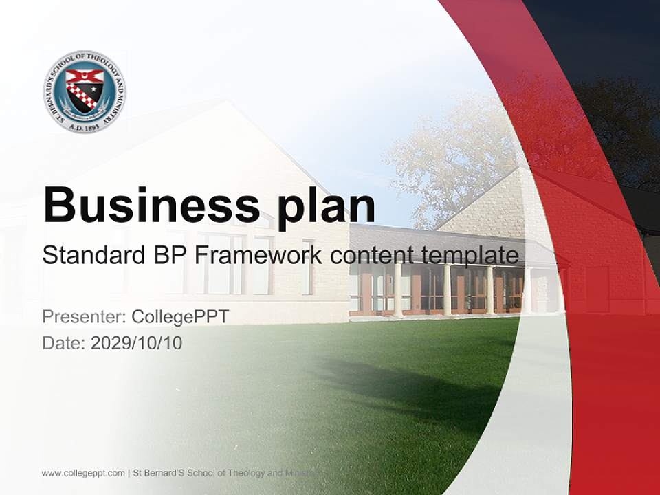 St Bernard’S School of Theology and Ministry Competition/Entrepreneurship Contest PPT Template4:3 ratio PPT effect preview image9