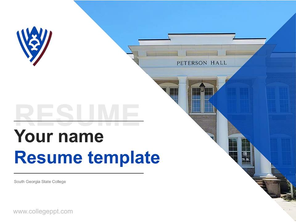 South Georgia State College Resume PPT Template4:3 ratio PPT effect preview image5
