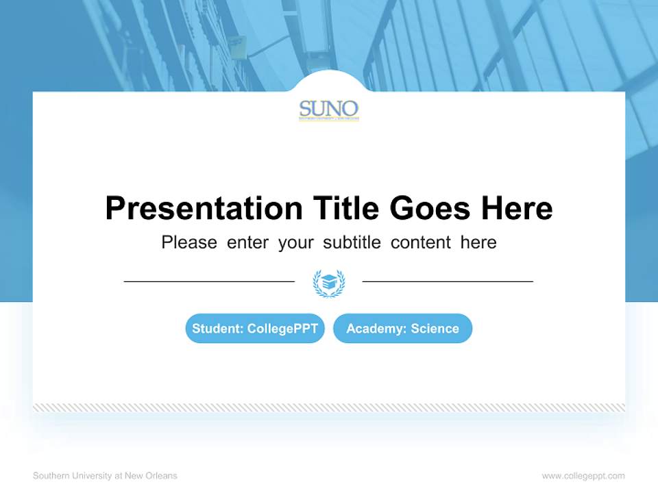 Southern University at New Orleans National Scholarship Defense PPT Template4:3 ratio PPT effect preview image4