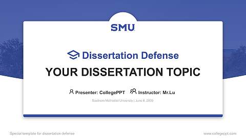 Southern Methodist University Graduation Thesis Defense PPT Template