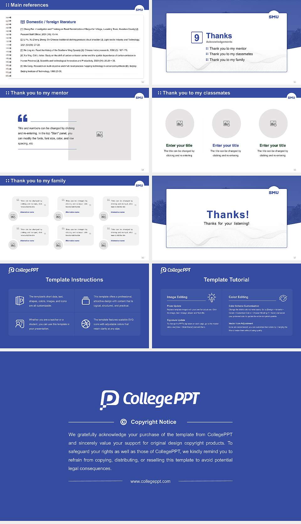 Southern Methodist University Graduation Thesis Defense PPT Template16:9 ratio PPT effect preview image7