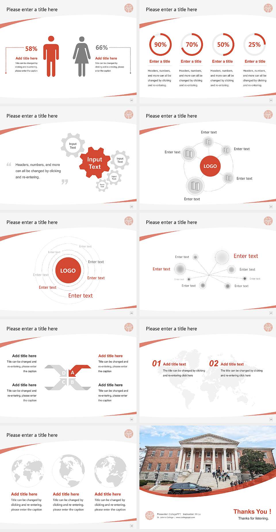St. John’s College Course/Courseware Creation PPT Template4:3 ratio PPT effect preview image4