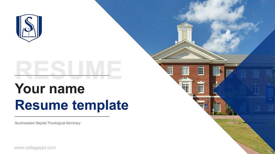 Southeastern Baptist Theological Seminary Resume PPT Template16:9 ratio PPT effect preview image