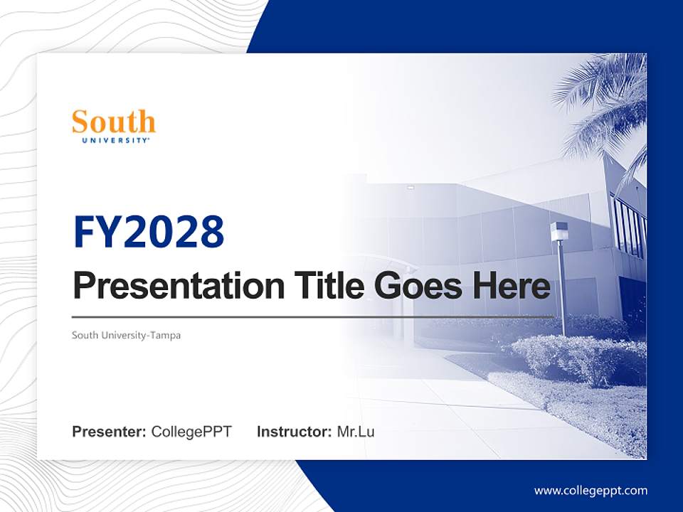 South University-Tampa Academic Presentation/Research Findings Report PPT Template4:3 ratio PPT effect preview image5