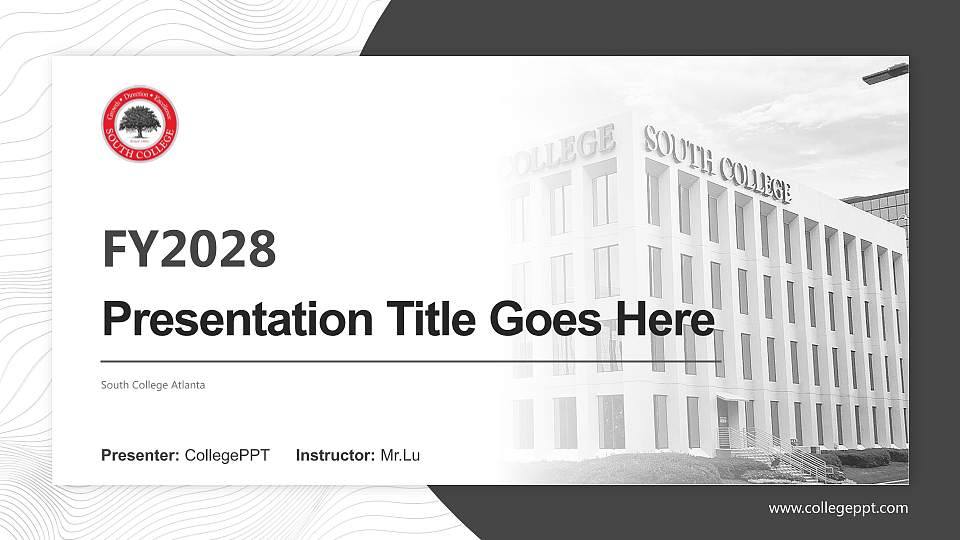 South College Atlanta Academic Presentation/Research Findings Report PPT Template16:9 ratio PPT effect preview image