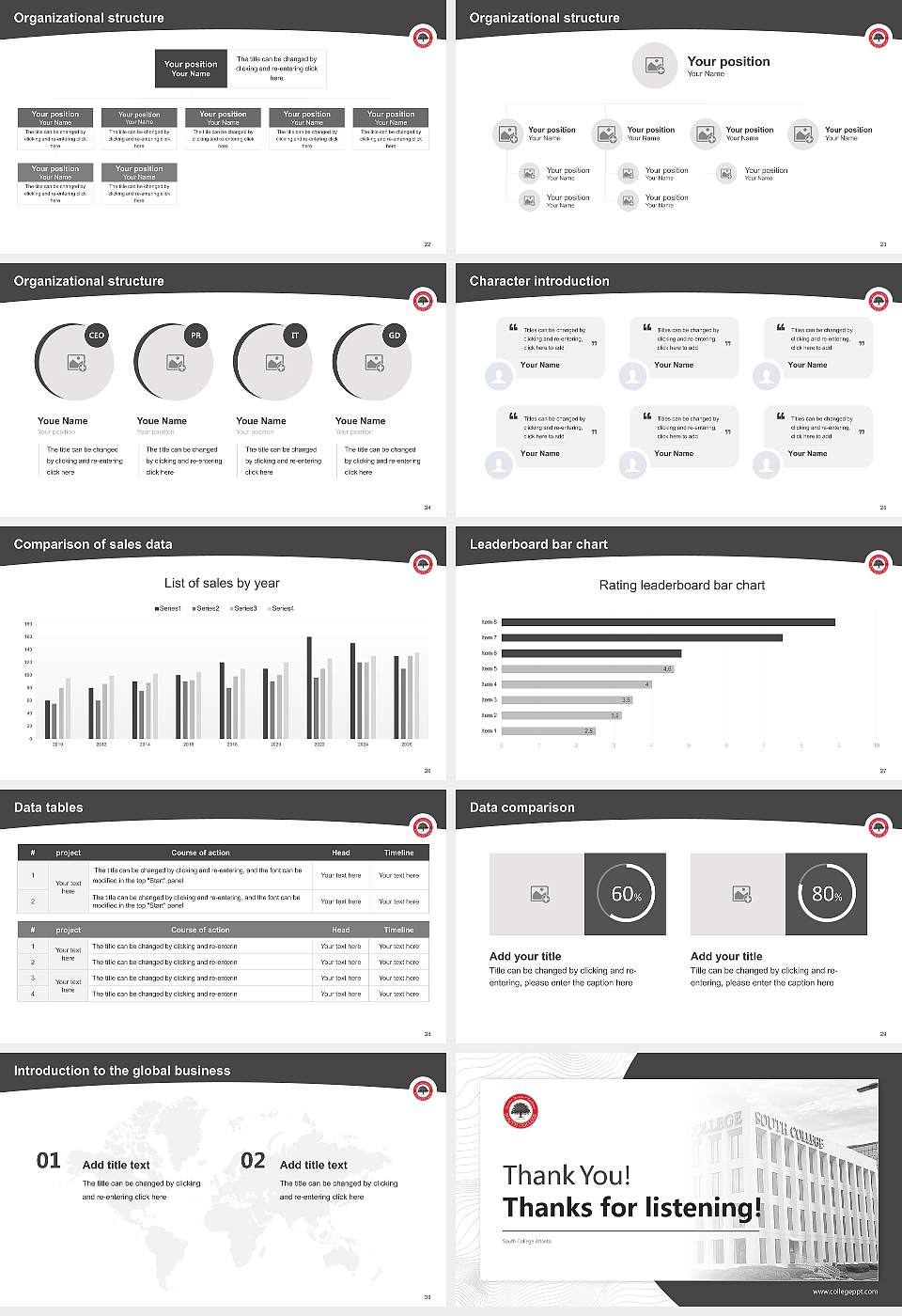 South College Atlanta Academic Presentation/Research Findings Report PPT Template16:9 ratio PPT effect preview image4