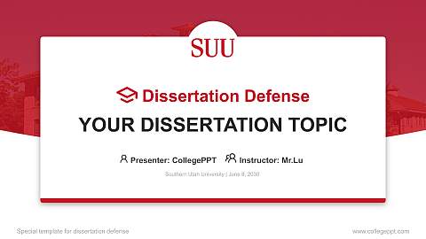 Southern Utah University Graduation Thesis Defense PPT Template