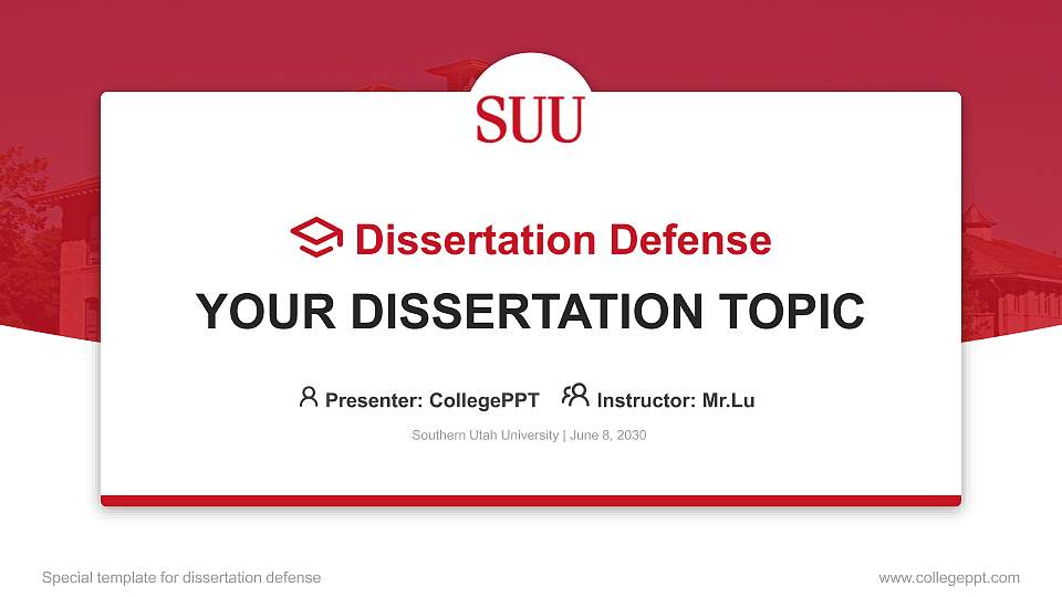 Southern Utah University Graduation Thesis Defense PPT Template16:9 ratio PPT effect preview image