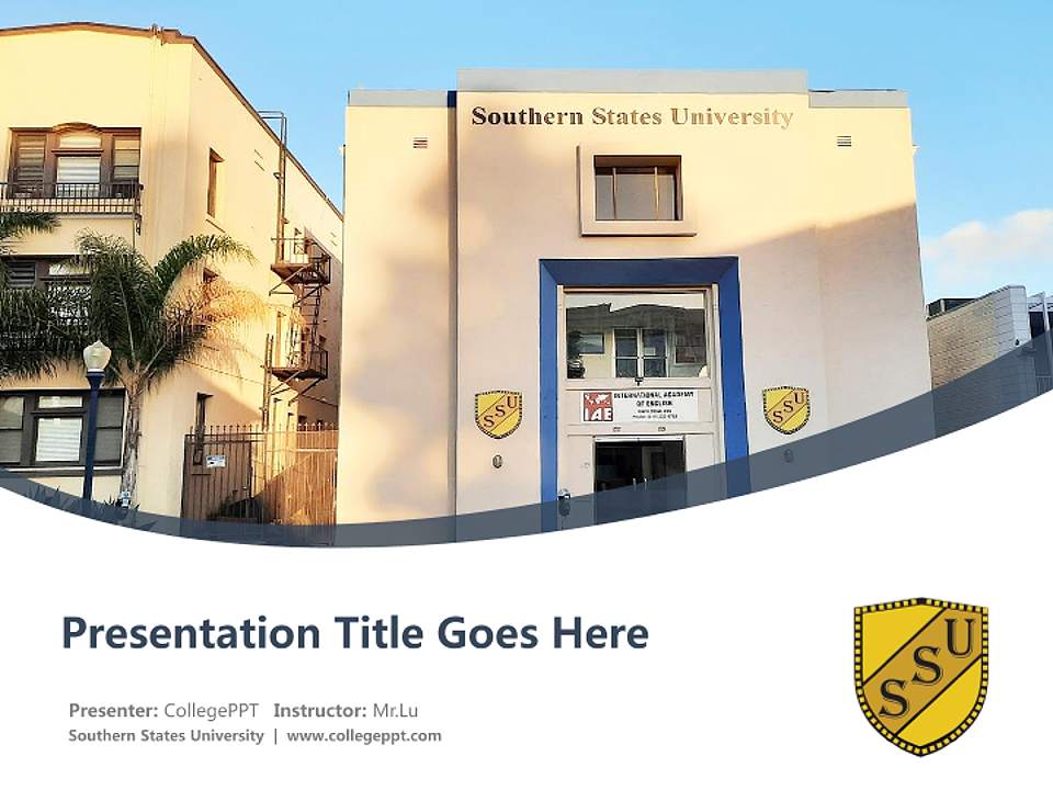 Southern States University Course/Courseware Creation PPT Template4:3 ratio PPT effect preview image5