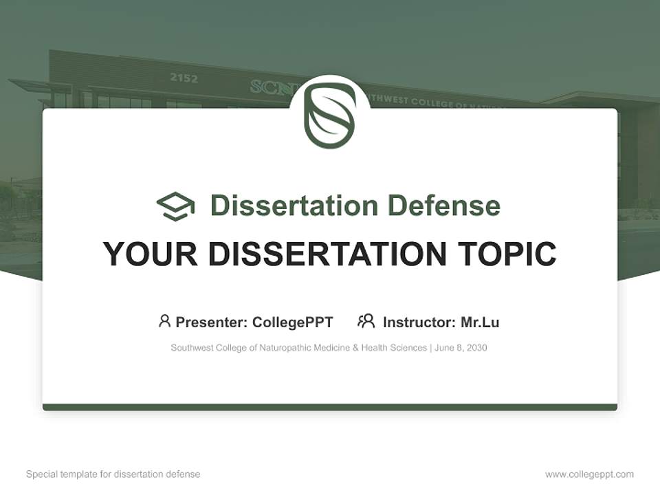 Southwest College of Naturopathic Medicine & Health Sciences Graduation Thesis Defense PPT Template4:3 ratio PPT effect preview image7