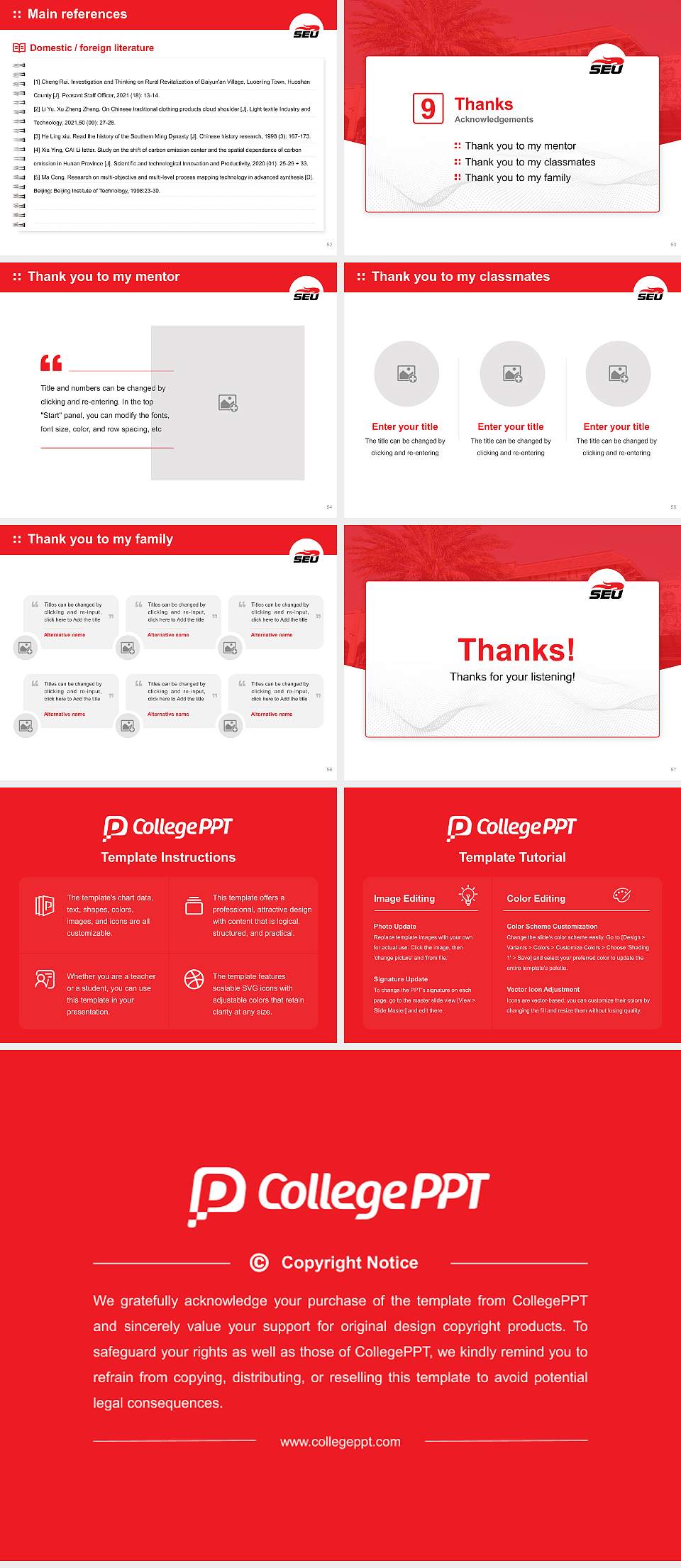 Southeastern University Graduation Thesis Defense PPT Template4:3 ratio PPT effect preview image7