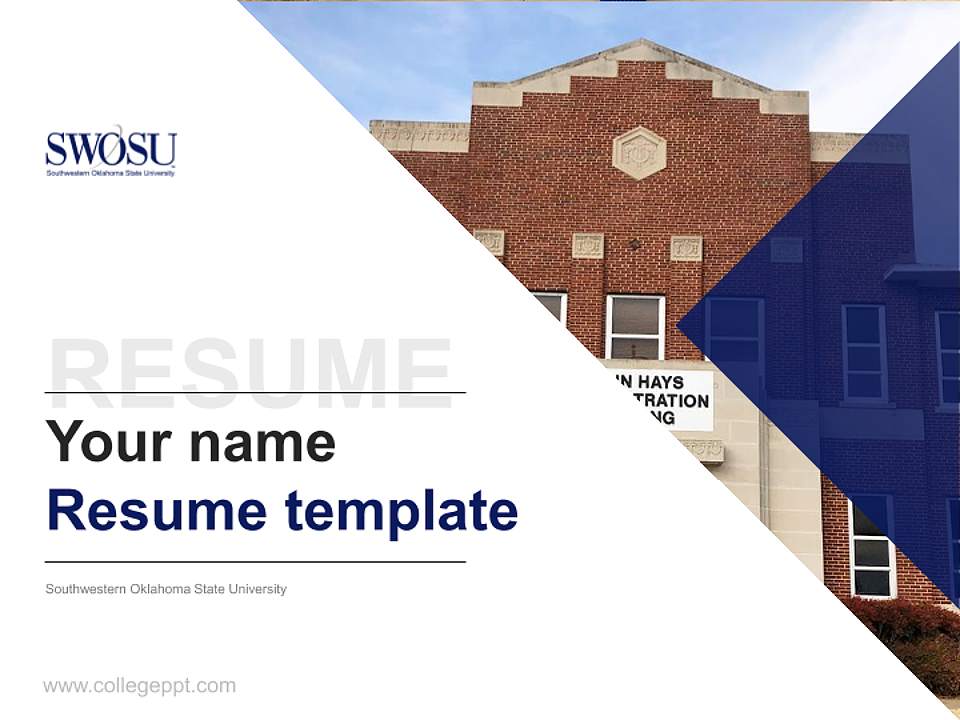 Southwestern Oklahoma State University Resume PPT Template4:3 ratio PPT effect preview image5
