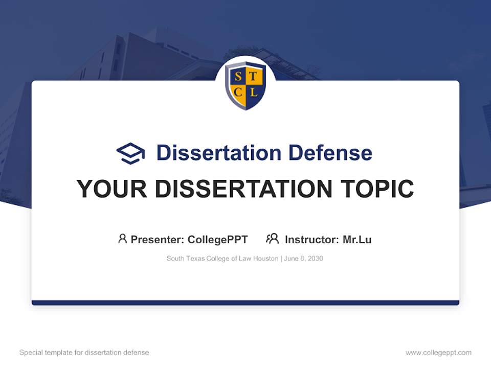 South Texas College of Law Houston Graduation Thesis Defense PPT Template4:3 ratio PPT effect preview image7