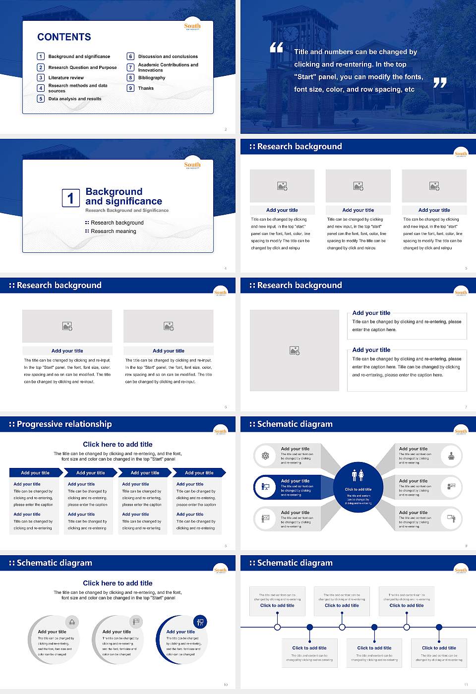 South University-Montgomery Graduation Thesis Defense PPT Template16:9 ratio PPT effect preview image2