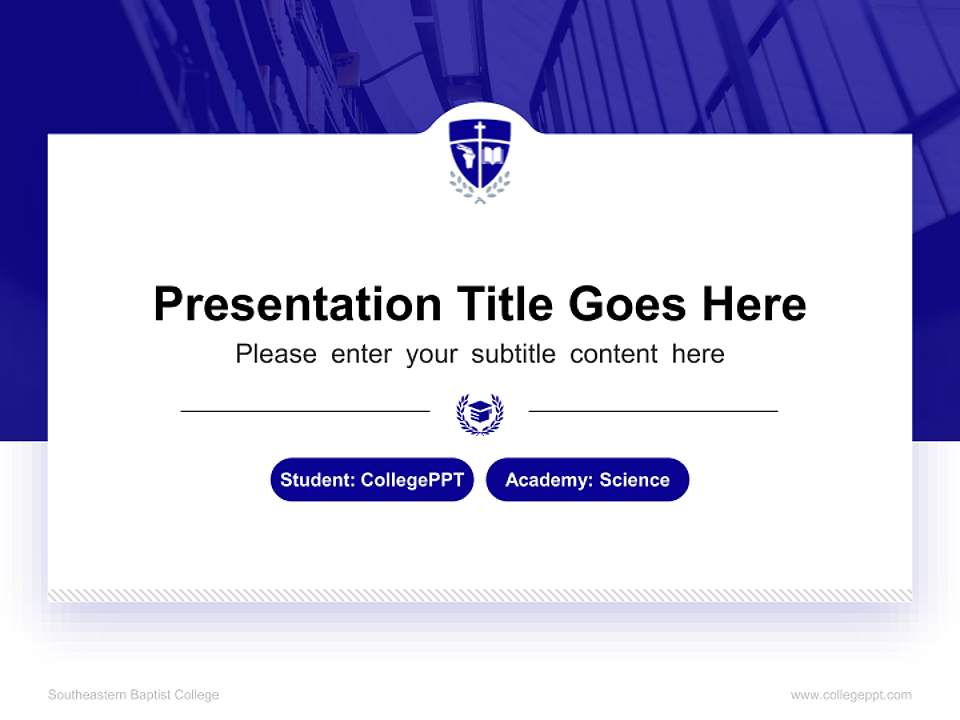 Southeastern Baptist College National Scholarship Defense PPT Template4:3 ratio PPT effect preview image4