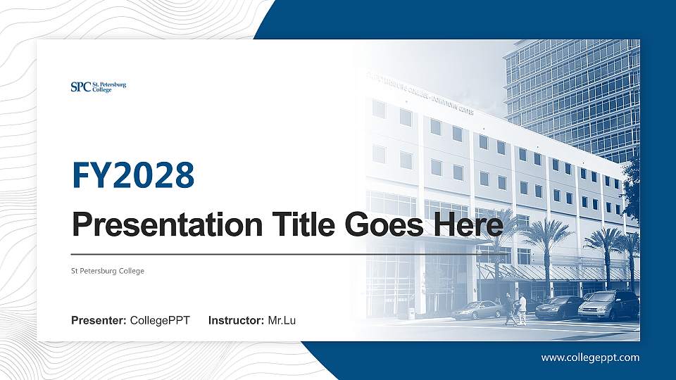 St Petersburg College Academic Presentation/Research Findings Report PPT Template16:9 ratio PPT effect preview image