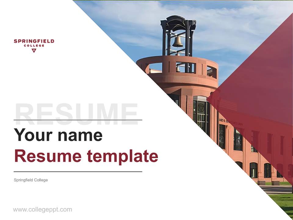 Springfield College Resume PPT Template4:3 ratio PPT effect preview image5