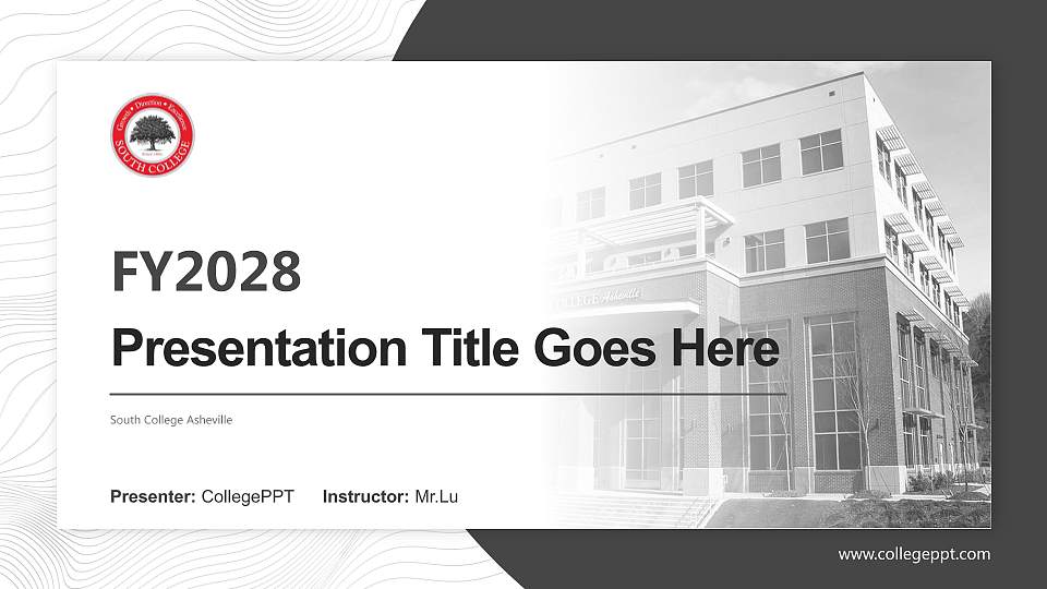 South College Asheville Academic Presentation/Research Findings Report PPT Template16:9 ratio PPT effect preview image