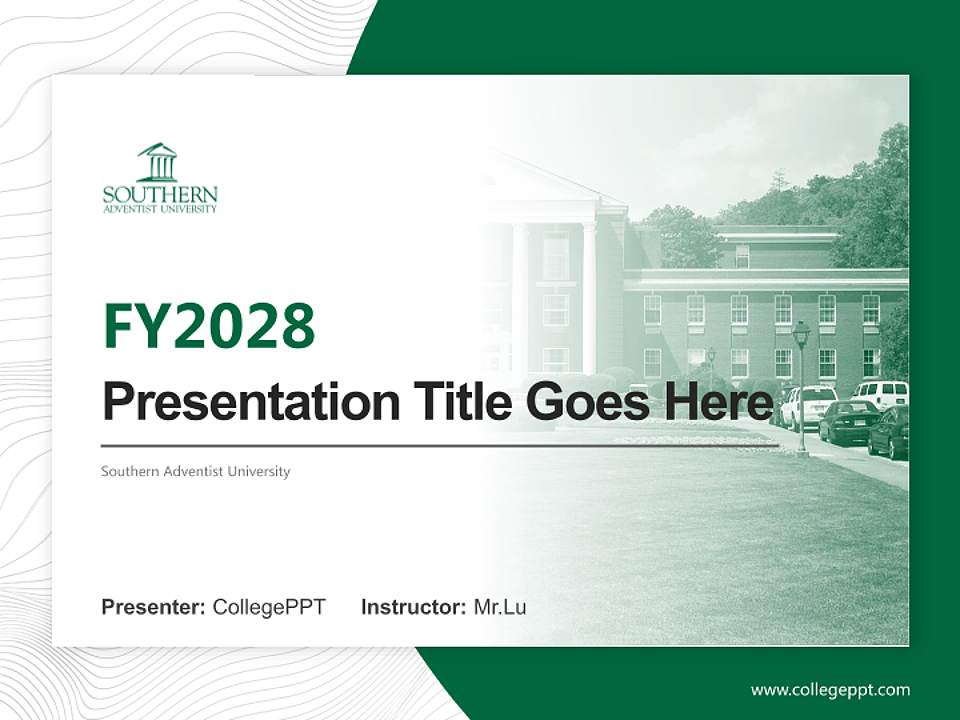 Southern Adventist University Academic Presentation/Research Findings Report PPT Template4:3 ratio PPT effect preview image5