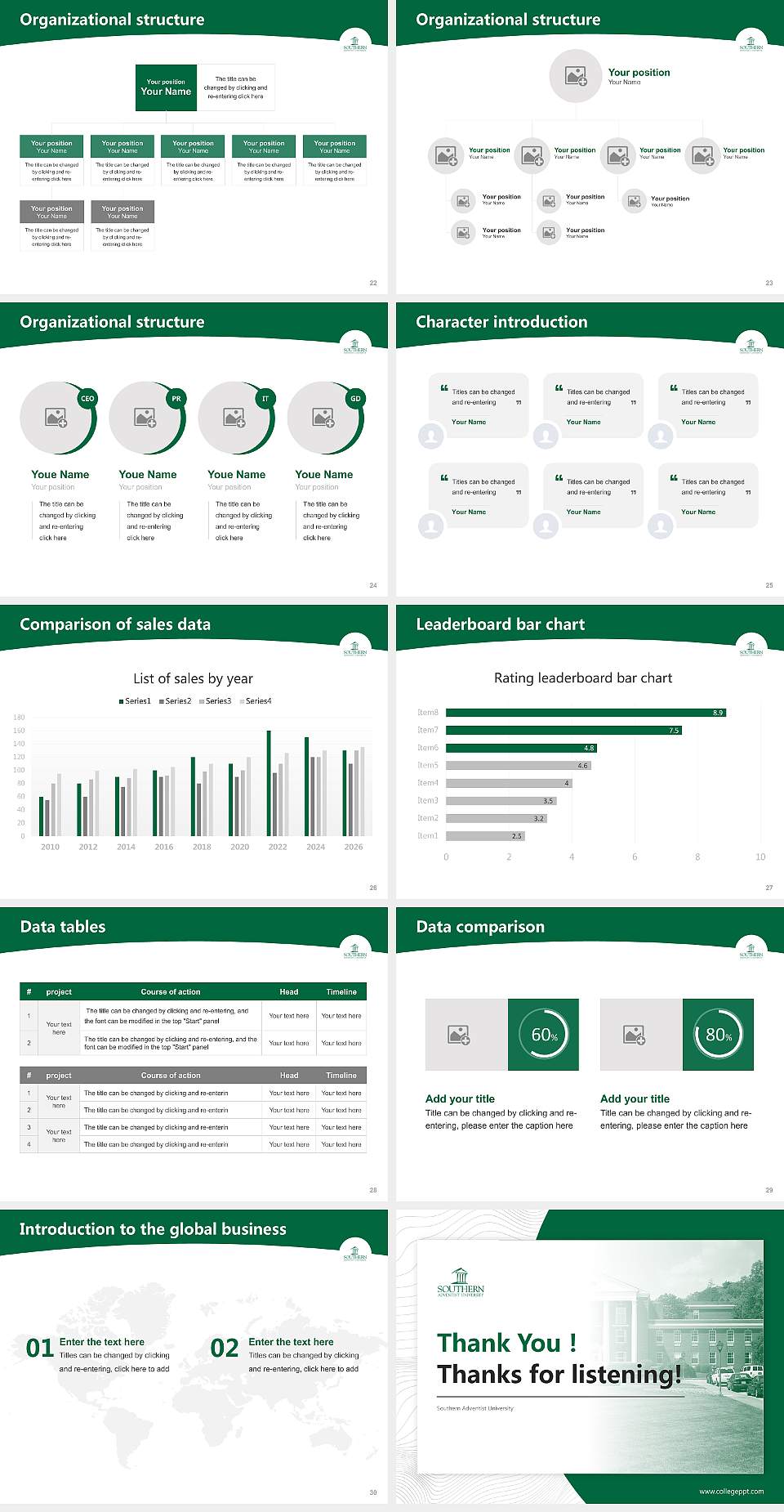 Southern Adventist University Academic Presentation/Research Findings Report PPT Template4:3 ratio PPT effect preview image4