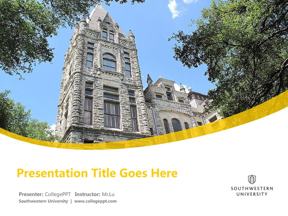 Southwestern University Course/Courseware Creation PPT Template4:3 ratio PPT effect preview image5