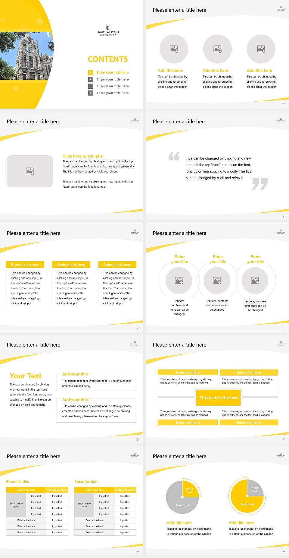 Southwestern University Course/Courseware Creation PPT Template4:3 ratio PPT effect preview image2