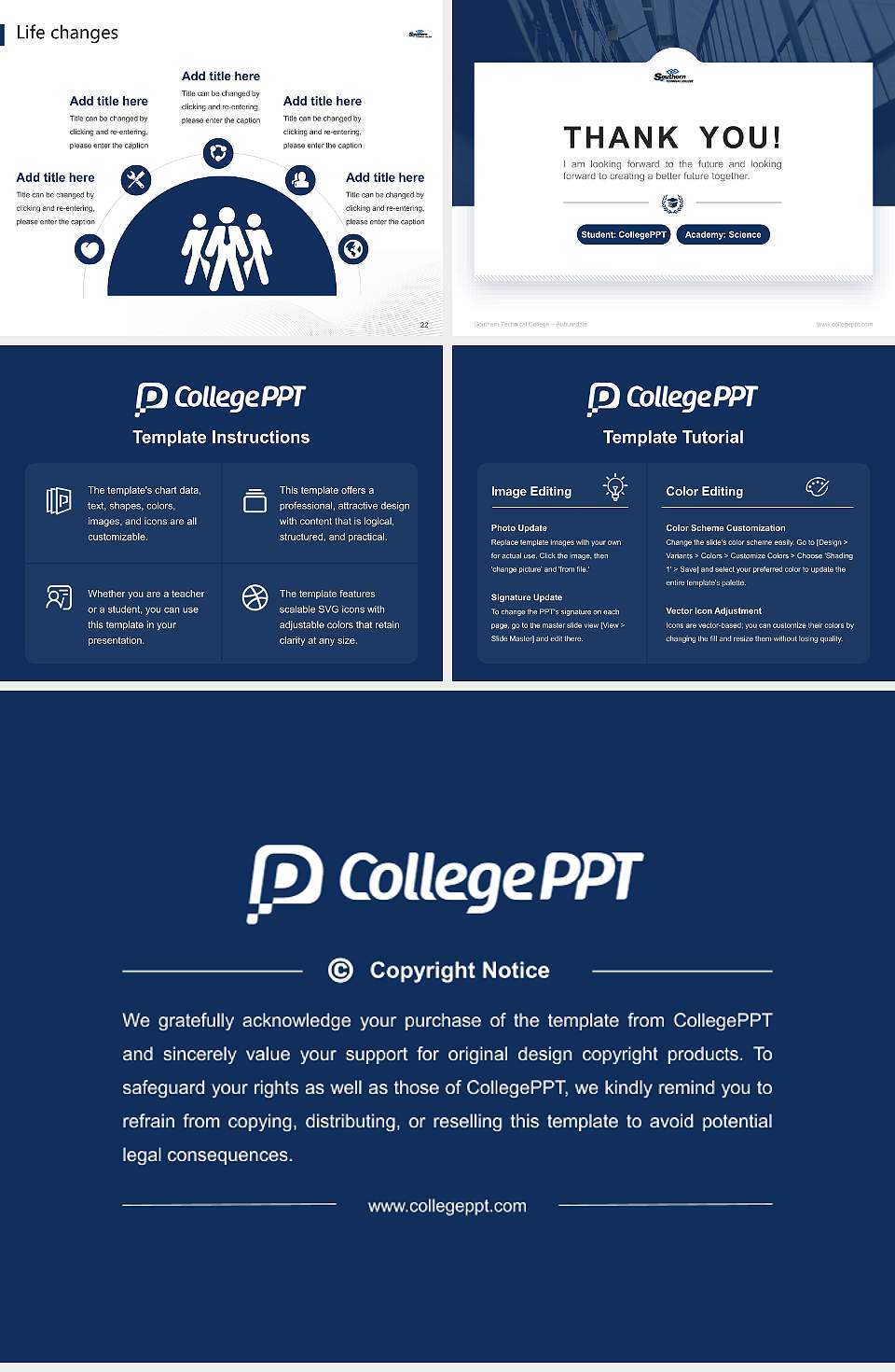 Southern Technical College – Auburndale National Scholarship Defense PPT Template4:3 ratio PPT effect preview image4