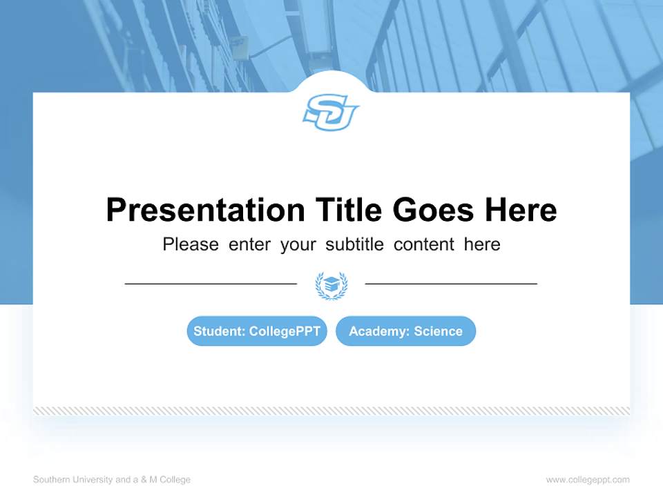 Southern University and a & M College National Scholarship Defense PPT Template4:3 ratio PPT effect preview image4
